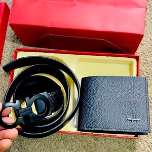 Salvatore Ferragamo men’s wallet / belt set  with bag
